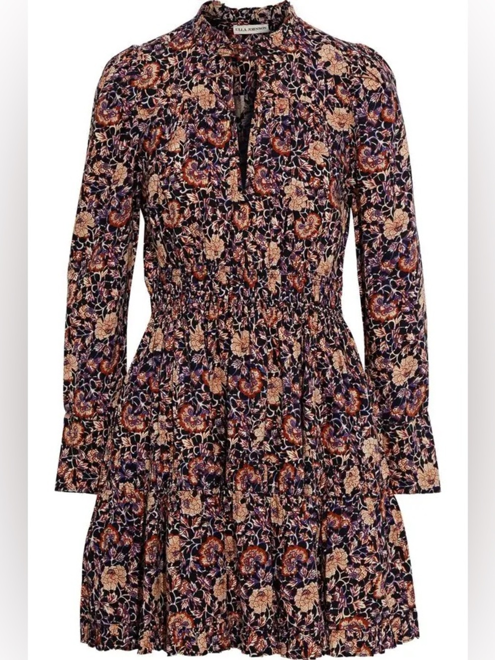 Ulla Johnson Liv Mini Dress | Size 4 | Navy/Multi Floral | GUC
